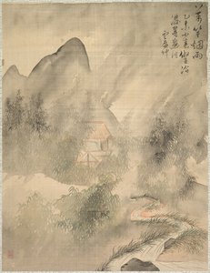 Tio tusen bambu i dimma och regn, 1847. av Tsubaki Chinzan