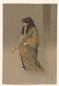Dōjōji ato shite från serien One Hundred Prints of Noh, ca 1922-25 (bläck och färg på papper) av Tsukioka Kogyo