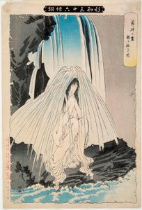 Bōtarōs amma Otsuji ber till Konpiras gud för hans framgång av Tsukioka Yoshitoshi