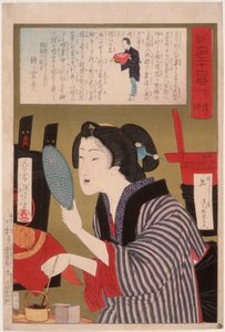 Geisha som svärtar tänderna klockan 13.00 av Tsukioka Yoshitoshi