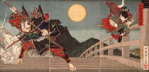 Gojō-bron, en episod ur Yoshitsunes liv av Tsukioka Yoshitoshi