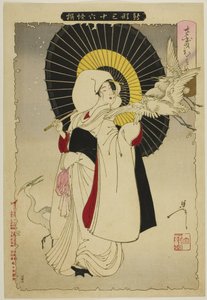 Heron Maiden från serien "New Forms of Thirty-Six Ghosts" av Tsukioka Yoshitoshi