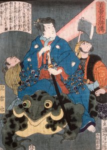 Jiraiya ridande på en groda av Tsukioka Yoshitoshi