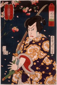 Dimma: skådespelaren Ichikawa Sadanji som Hoshikage Tsuchiemon av Tsukioka Yoshitoshi
