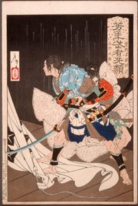 Soga no Gorō Tokimune hålls tillbaka av Gosho no Gorōmaru av Tsukioka Yoshitoshi