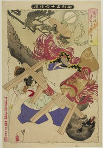 The Old Badger från serien "Nya former av trettiosex spöken" av Tsukioka Yoshitoshi