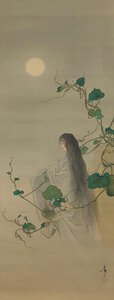 The Spirit of the Deceased Yugao Entwined in Moonflower Vines..., ca. 1892. av Tsukioka Yoshitoshi