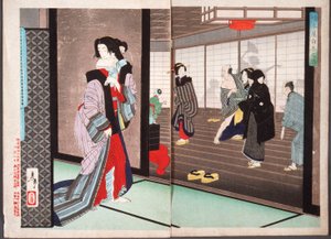 Berättelsen om Shiraito, en kurtisan från Hashimotohuset av Tsukioka Yoshitoshi