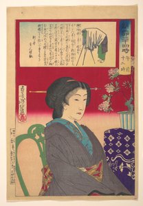 Tjugofyra timmar i Shinbashi/Yanagibashi: klockan 12 middag. (Shinyanagi nijūyo-ji, gozen jūni-ji) av Tsukioka Yoshitoshi