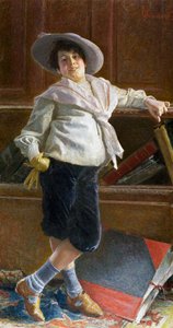Porträtt av ung man, målning av Tullio Salvatore Quinzio (1858-1918), olja på duk, 80x100 cm av Tullio Salvatore Quinzio
