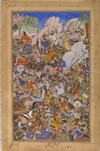 Slaget före erövringen av fortet i Bundi, Rajasthan, 1577, 1592-1594 av Tulsi Kalan
