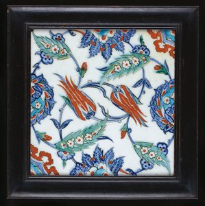 En Iznik keramikbricka, c.1580 av Turkish School