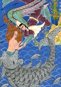Jona och jättefisken (akvarell på papper) av Turkish School