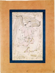 Peri mit einem Granatapfel