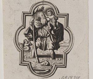 Emblem med Saint Christopher av Ubekendt