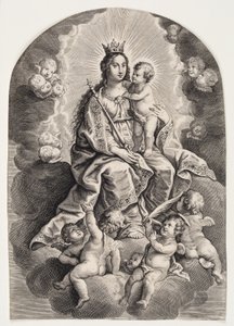 Jungfru Maria i molnet, med Jesusbarnet, spira och krona