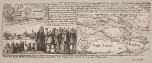 Kometen som dök upp i Grossvardein, Sibenbürgen, 14 december 1660, samt en egen karta nära Hamburg under stormfloden den 4 januari 1661 av Ubekendt