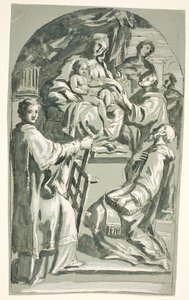 Heligt samtal med Sts Lawrence och Antony of Padua av Ubekendt Ubekendt
