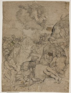 St Augustine som helar de förlamade, efter Tintorettos målning i Museo Civico, Vicenza av Ubekendt Ubekendt