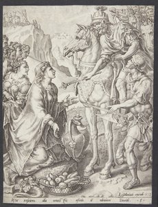 Abigail lugnar David av Ubekendt efter Maarten van Heemskerck