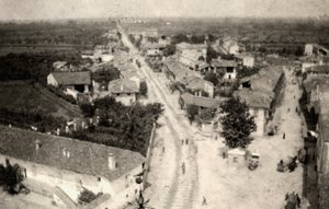 Panoramaskott av romarnas stad, taget från klocktornet i kyrkan under WWI (B/W -foto)