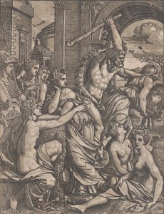 Herkules jagar girighet från musernas tempel, ca. 1520-27.