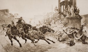 A Roman Chariot Race, illustration från 