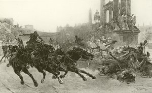 Rom under Trajanus - A chariot race (gravyr)