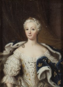 Louise Ulrika av Preussen, drottning av Sverige - Porträtt av Louisa Ulrika av Preussen (1720-1782), drottning av Sverige, av Pasch, Ulrika Fredrika (1735-1796). Olja på trä. Mått: 21x15 cm. Nationalmuseum Stockholm