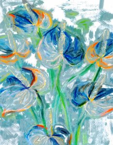 Måleriska blå blommor av Uma Gokhale