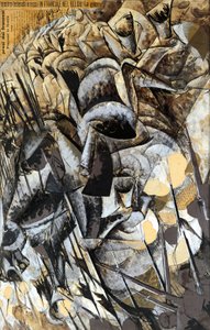 Italien, Milano, målning The Charge of the Lancers av Umberto Boccioni