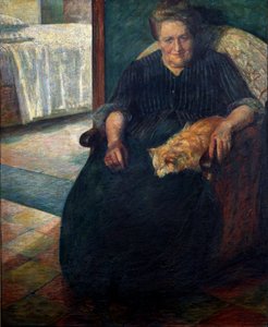 Madame Virginie (La signora Virginia) Porträtt av en korpulent kvinna som sitter med sin katt på knäna. Målning av Umberto Boccioni (1882-1916) 1905 sön. 140x115,5 cm Milano, Museo del Novecento av Umberto Boccioni