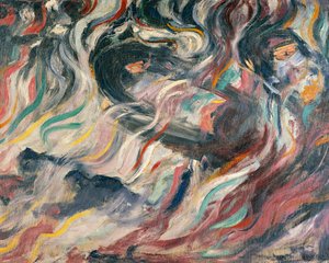 Stämningar: adjö av Umberto Boccioni (1882-1916), detalj av Umberto Boccioni
