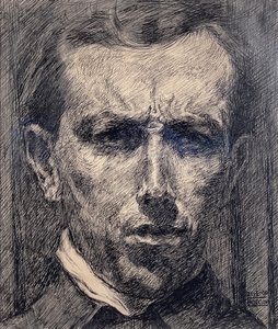 Självporträtt av Umberto Boccioni
