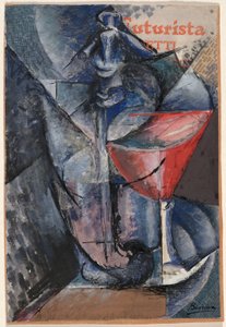 Stilleben: glas och sifon av Umberto Boccioni