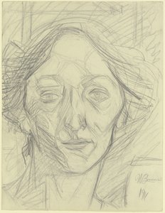 Kvinnohuvud av Umberto Boccioni