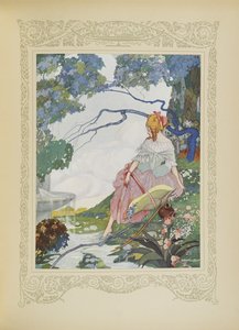 En dag stannade hon vid sidan av en fontän, illustration från 