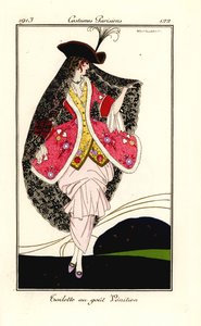 Kvinna i moderiktig outfit i venetiansk smak av Umberto Brunelleschi