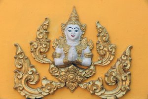 20151030, Vientiane, Laos: Buddhisttemplet Wat Si Muang (Simuong). buddhistisk gudinna av Unbekannt