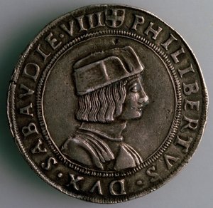 4-Teston. Hertigdömet Savoy, Italien, Framsida: Philibert II, hertig av Savoyen, 1497-1504 av Unbekannt
