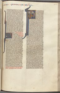 74. Fol. 463r, Apostlagärningarna, historisk initial P, Kristi himmelsfärd, ca. 1275-1300. av Unbekannt