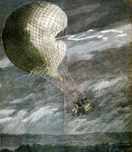 En ballong träffad av blixten nära Chicago, Illinois, USA, 1891 av Unbekannt