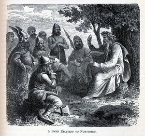 A Bard reciting to Northmen, 1882 av Unbekannt