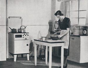 Ett brittiskt kök utrustat med en gasspis, 1942. av Unbekannt
