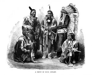 En grupp Sioux-indianer, 1872 av Unbekannt