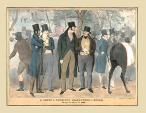 En grupp sportkaraktärer i Epsom, c1832. av Unbekannt