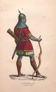En Kalmouk-krigare i strid, 1900-tal av Unbekannt