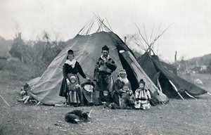 Ett lappländskt läger, 1912 av Unbekannt