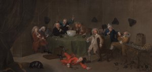 A Midnight Modern Conversation, ca. 1732. av Unbekannt