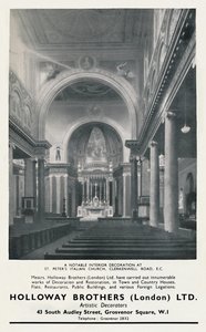 En anmärkningsvärd inredning i St. Peters Italian Church, 1933 av Unbekannt
